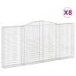 Preview: Gabionen mit Hochbogen 8 Stk. 400x30x180/200cm Verzinktes Eisen