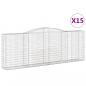 Preview: Gabionen mit Hochbogen 15 Stk 400x50x140/160cm Verzinktes Eisen