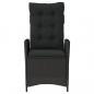 Preview: Gartensessel mit Kissen 2 Stk. Verstellbar Schwarz Poly Rattan