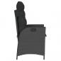 Preview: Gartensessel mit Kissen 2 Stk. Verstellbar Schwarz Poly Rattan