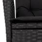Preview: Gartensessel mit Kissen 2 Stk. Verstellbar Schwarz Poly Rattan