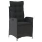 Preview: ARDEBO.de - 5-tlg. Garten-Essgruppe mit Kissen Schwarz Poly Rattan