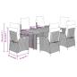 Preview: 7-tlg. Garten-Essgruppe mit Kissen Schwarz Poly Rattan