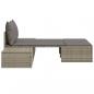 Preview: Doppel-Sonnenliege mit Kissen Grau Poly Rattan