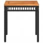 Preview: Gartentisch Schwarz 38x38x42 cm Poly Rattan Akazienholz