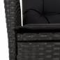 Preview: 3-tlg. Garten-Essgruppe mit Kissen Schwarz Poly Rattan