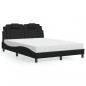 Preview: ARDEBO.de - Bett mit Matratze Schwarz 140x190 cm Kunstleder