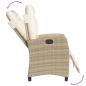 Preview: 7-tlg. Garten-Essgruppe mit Kissen Beige Poly Rattan