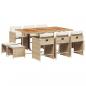 Preview: 11-tlg. Garten-Essgruppe mit Kissen Beige Poly Rattan