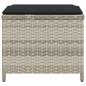 Preview: Gartenhocker mit Kissen 4 Stk. Hellgrau 40x40x35 cm Poly Rattan