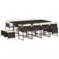 Preview: 13-tlg. Garten-Essgruppe mit Kissen Braun Poly Rattan