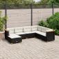 Preview: ARDEBO.de - 7-tlg. Garten-Sofagarnitur mit Kissen Schwarz Poly Rattan