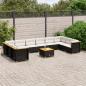 Preview: ARDEBO.de - 11-tlg. Garten-Sofagarnitur mit Kissen Schwarz Poly Rattan