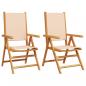 Preview: Gartenstühle 2 Stk. Beige Massivholz Akazie & Stoff