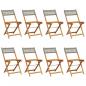 Preview: Gartenstühle 8 Stk. Klappbar Grau Poly Rattan & Massivholz