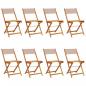 Preview: Gartenstühle 8 Stk. Klappbar Taupe Stoff und Massivholz