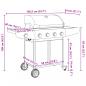 Preview: Gasgrill mit 5 Flammen Silbern Edelstahl