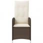 Preview: Gartensessel mit Kissen 2 Stk. Verstellbar Braun Poly Rattan