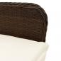 Preview: Gartensessel mit Kissen 2 Stk. Verstellbar Braun Poly Rattan