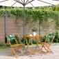 Preview: ARDEBO.de - 3-tlg. Bistro-Set Blattmuster Stoff und Massivholz