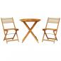 Preview: 3-tlg. Bistro-Set Beige Polypropylen und Massivholz