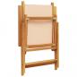 Preview: Gartenstühle Verstellbar 6 Stk. Beige Stoff und Massivholz