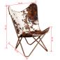 Preview: Butterfly-Sessel Braun und Weiß Echtes Kuhfell