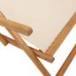 Preview: Strandstuhl Klappbar Beige Massivholz Eukalyptus und Stoff