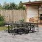 Preview: ARDEBO.de - 9-tlg. Garten-Essgruppe mit Kissen Schwarz Poly Rattan