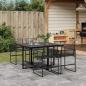 Preview: ARDEBO.de - 5-tlg. Garten-Essgruppe Schwarz Poly Rattan