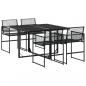 Preview: 5-tlg. Garten-Essgruppe Schwarz Poly Rattan