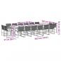 Preview: 17-tlg. Garten-Essgruppe mit Kissen Schwarz Poly Rattan