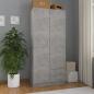 Preview: ARDEBO.de - Kleiderschrank Betongrau 80x52x180 cm Holzwerkstoff