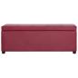 Preview: Bank mit Staufach 116 cm Weinrot Kunstleder