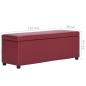 Preview: Bank mit Staufach 116 cm Weinrot Kunstleder
