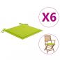 Preview: Gartenstuhl-Kissen 6 Stk. Hellgrün 40x40x3 cm Oxford-Gewebe
