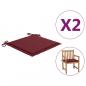 Preview: Gartenstuhl-Kissen 2 Stk. Weinrot 50x50x3 cm Oxford-Gewebe