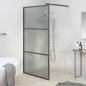 Preview: Duschwand für Walk-In Dusche 115x195 cm Dunkel ESG Glas Schwarz