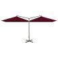Preview: Doppel-Sonnenschirm mit Stahlmast Bordeaux-Rot 600x300 cm