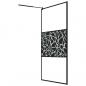 Preview: Duschwand mit Ablage für Walk-In-Dusche Schwarz 115x195 cm ESG