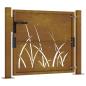 Preview: Gartentor 105x105 cm Cortenstahl Gras-Design