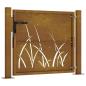 Preview: Gartentor 105x105 cm Cortenstahl Gras-Design