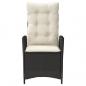 Preview: Gartensessel mit Kissen 2 Stk. Verstellbar Schwarz Poly Rattan