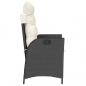 Preview: Gartensessel mit Kissen 2 Stk. Verstellbar Schwarz Poly Rattan