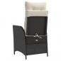 Preview: Gartensessel mit Kissen 2 Stk. Verstellbar Schwarz Poly Rattan