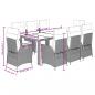 Preview: 9-tlg. Garten-Essgruppe mit Kissen Schwarz Poly Rattan