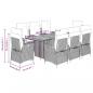 Preview: 9-tlg. Garten-Essgruppe mit Kissen Schwarz Poly Rattan