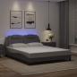 Preview: Bettgestell mit LED Grau 160x200 cm Kunstleder
