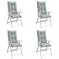 Preview: ARDEBO.de - Hochlehner-Auflagen 4 Stk. Melange Hellgrau 120x50x7 cm Stoff