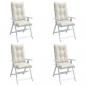 Preview: ARDEBO.de - Hochlehner-Auflagen 4 Stk. Melange Creme 120x50x7 cm Stoff